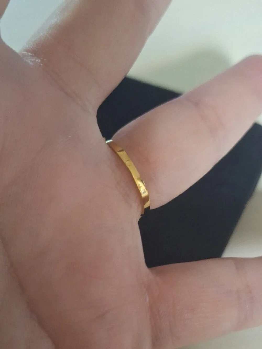 Geneva Gold Textured Disc Statement Ring - Size 7